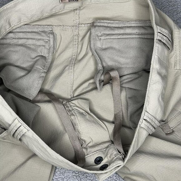 Prana Convertible Cargo Pants Womens 10 Light Brown Nylon Zip Off Hiking Outdoor - Picture 4 of 13
